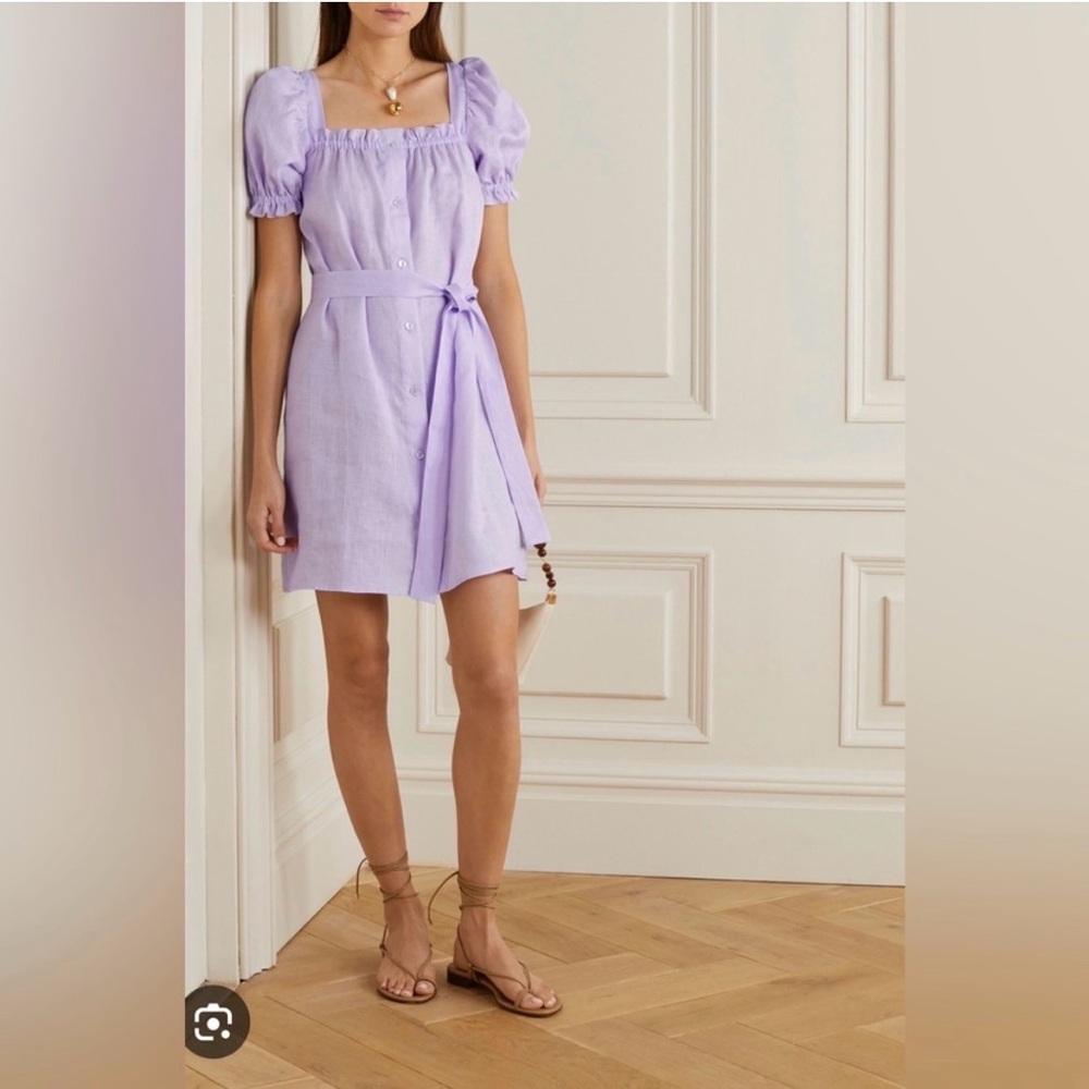 Sleeper Brigitte Linen Mini Dress